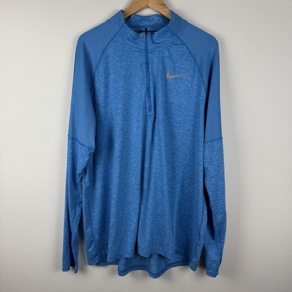 Nike Men's Element Dri-Fit Half Zip Running Top Size 2XL Cobalt Blue Performance